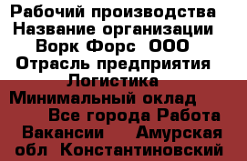 Рабочий производства › Название организации ­ Ворк Форс, ООО › Отрасль предприятия ­ Логистика › Минимальный оклад ­ 25 000 - Все города Работа » Вакансии   . Амурская обл.,Константиновский р-н